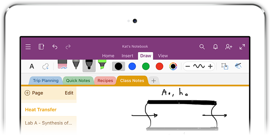 An image of handwriting in OneNote for iPad.